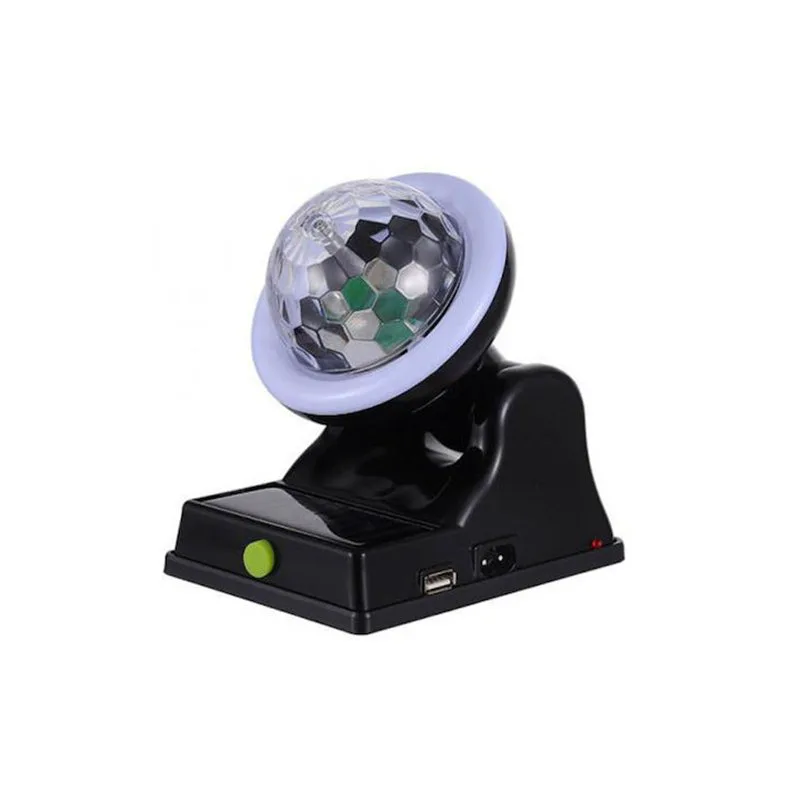 DJ Crystal Ball Multifunctional Διακοσμητικό Φωτιστικό με Φωτισμό RGB Party Light LED Μπαταρίας σε Μαύρο Χρώμα