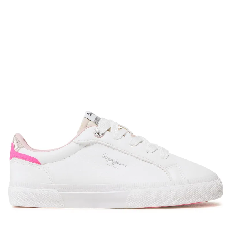 Πάνινα παπούτσια Pepe Jeans Kenton Basic Girl PGS30549 Λευκό