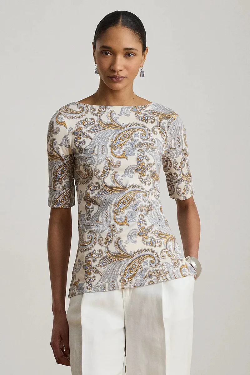 Lauren Ralph Lauren t-shirt γυναικείο βαμβακερό με ελαστάν