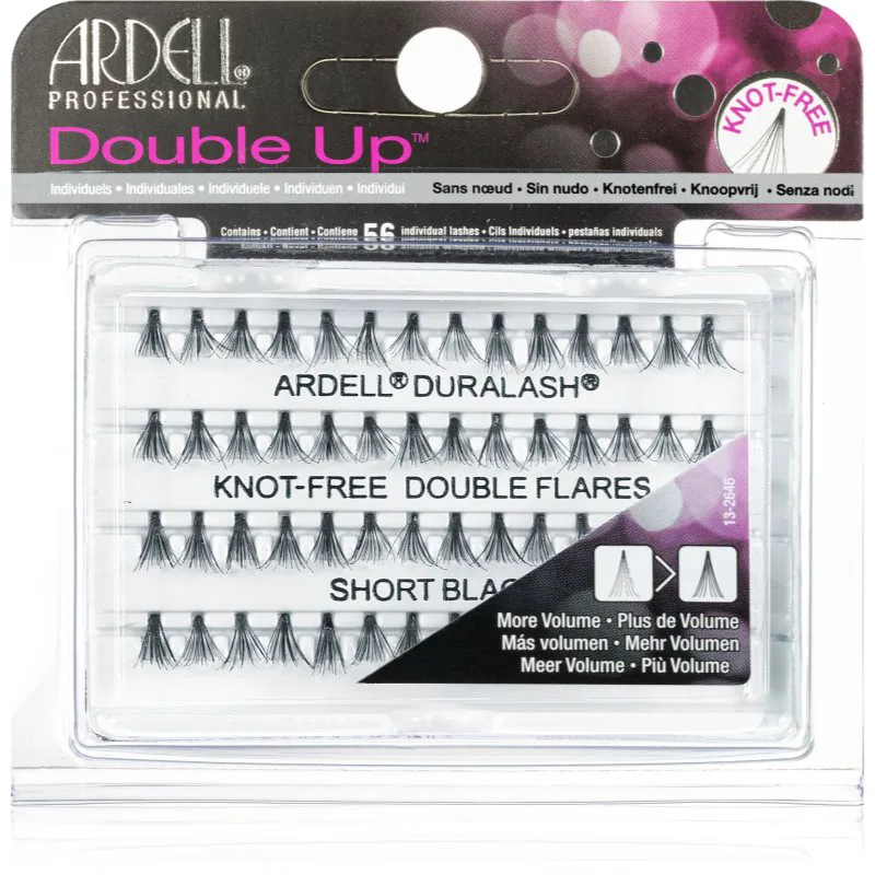 Ardell Double Up αυτοκόλητες βλεφαρίδες σε τουφάκια χωρίς κόμπο μέγεθος Short Black