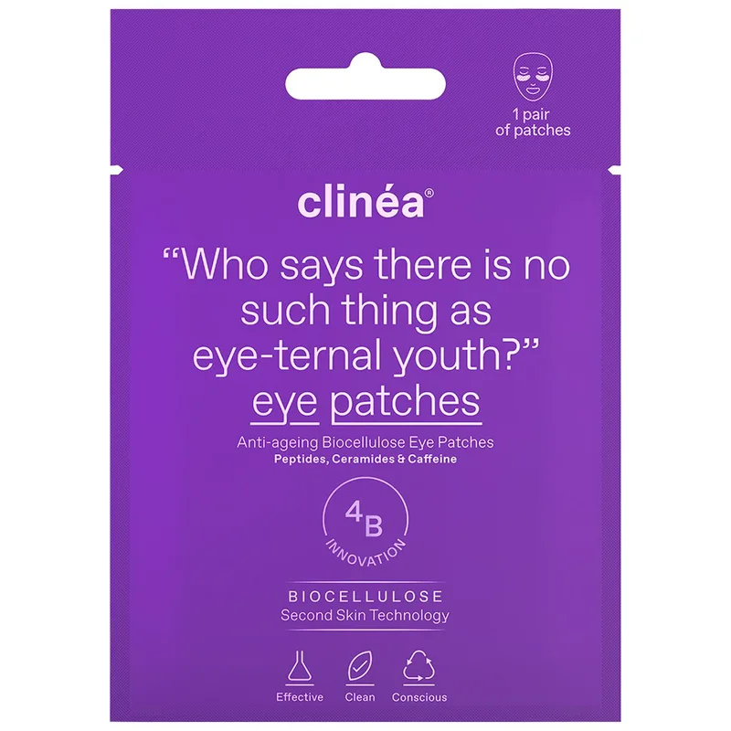 Clinea Anti-Ageing Biocellulose Eye Patches Αντιγηραντικά Patches Ματιών με Βιοκυτταρίνη 1 Ζευγάρι