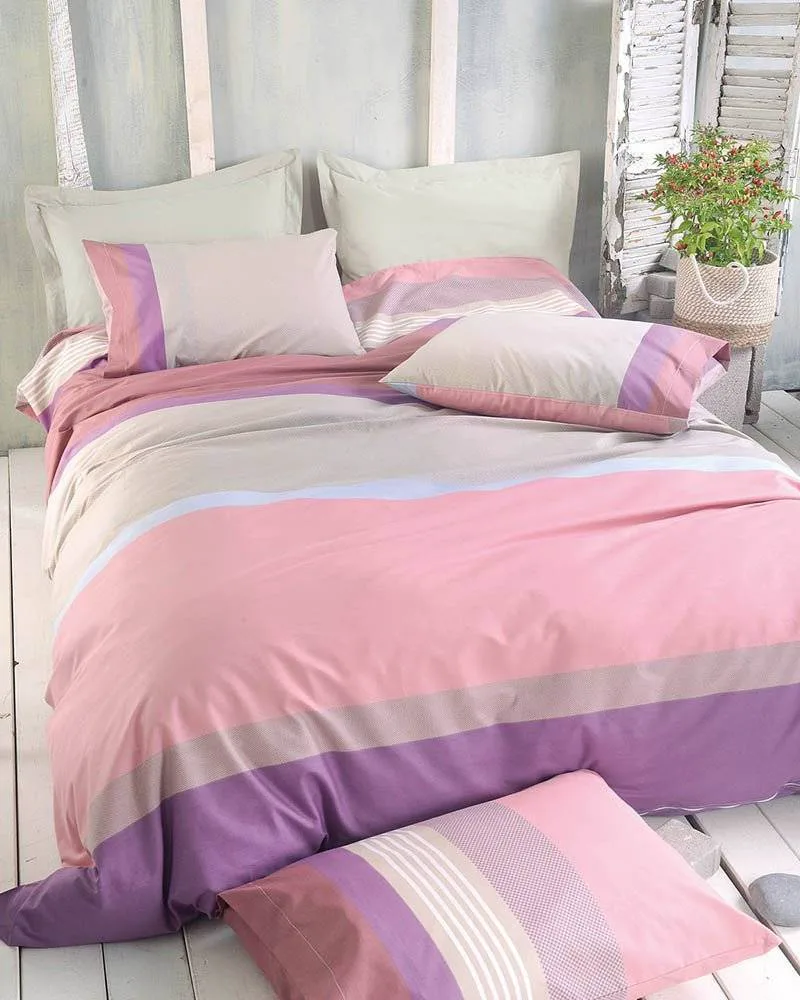 ΣΕΤ ΣΕΝΤΟΝΙΑ RYTHMOS SAVOY ΥΠΕΡΔΙΠΛA ΕΜΠΡΙΜΕ ΡΟΖ (230CMX260CM)
