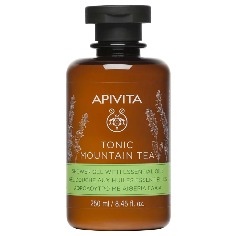 Apivita Tonic Mountain Tea Shower Gel with Essential Oils Τονωτικό Αφρόλουτρο με Τσάι Βουνού & Αιθέρια Έλαια 250ml