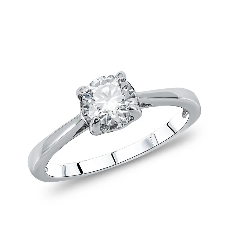 Live Diamond Μονόπετρο Δαχτυλίδι με Διαμάντια Brilliant από Λευκό Χρυσό 18 Καρατίων DDX483