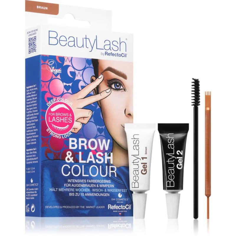 RefectoCil BeautyLash Brow & Lash Colour βαφή για τα φρύδια για βλεφαρίδες και φρύδια απόχρωση Brown 1 τμχ