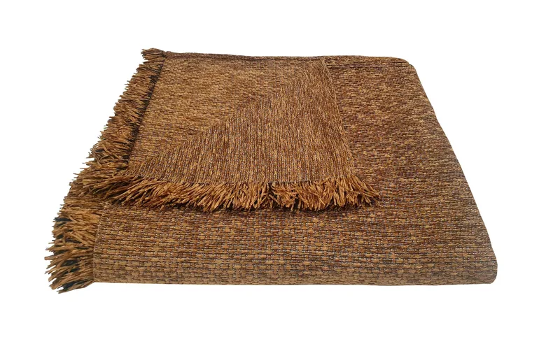 Ριχτάρι Διθέσιου ΚΟΜΒΟΣ Chenille Ψάθα Light Brown 180x240