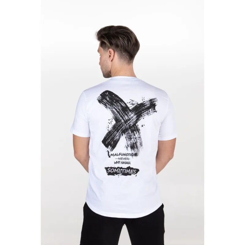 Μακό pennie T-shirt "Malfunction" by Leo collection - White