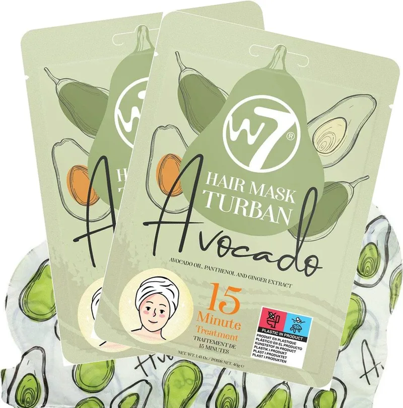 ΣΕΤ HAIR MASK W7 TURBAN AVOCADO (40GR X 2 ΤΕΜΑΧΙΑ)