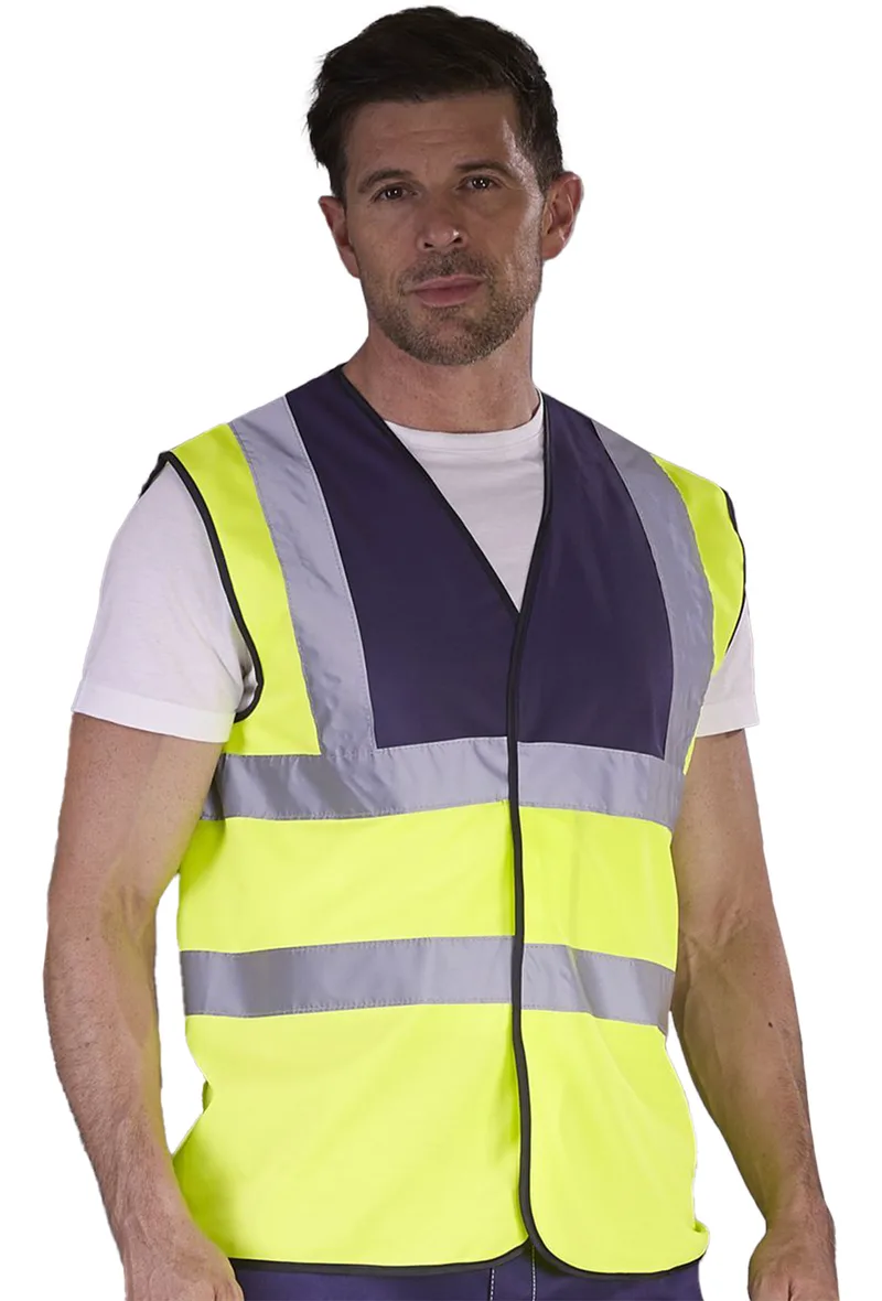 Γιλέκο με ανακλαστικές ταινίες Yoko HVW100 Fluo Yellow/Navy