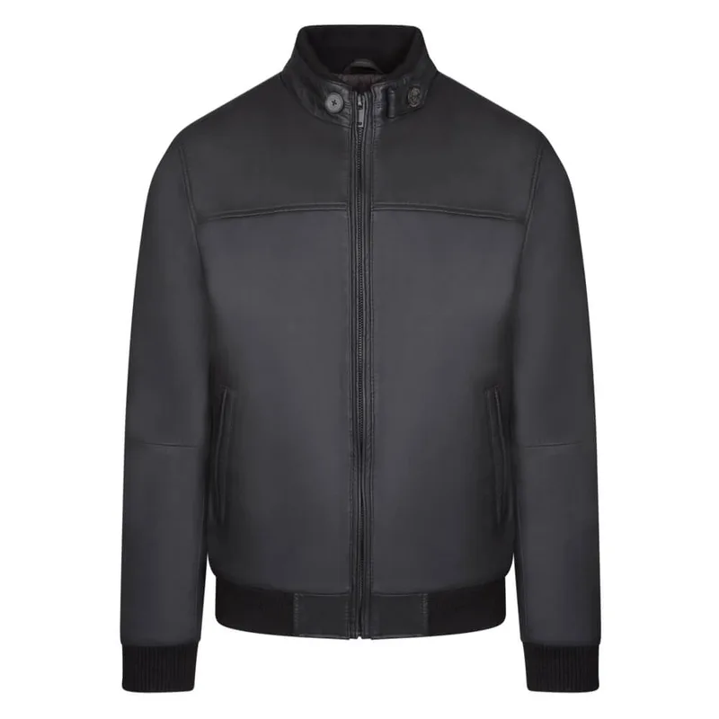 Prince Oliver Bomber Καφέ 100% Leather (Modern Fit)