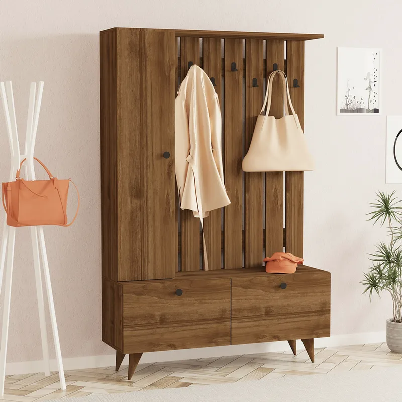 Έπιπλο Εισόδου / Πορτ Μαντό Lala - Walnut 835Puq5054 (112x170x35 cm)
