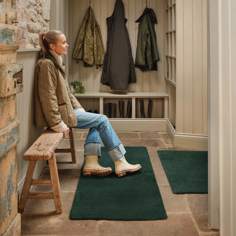 Sense Forest Green Washable Runner