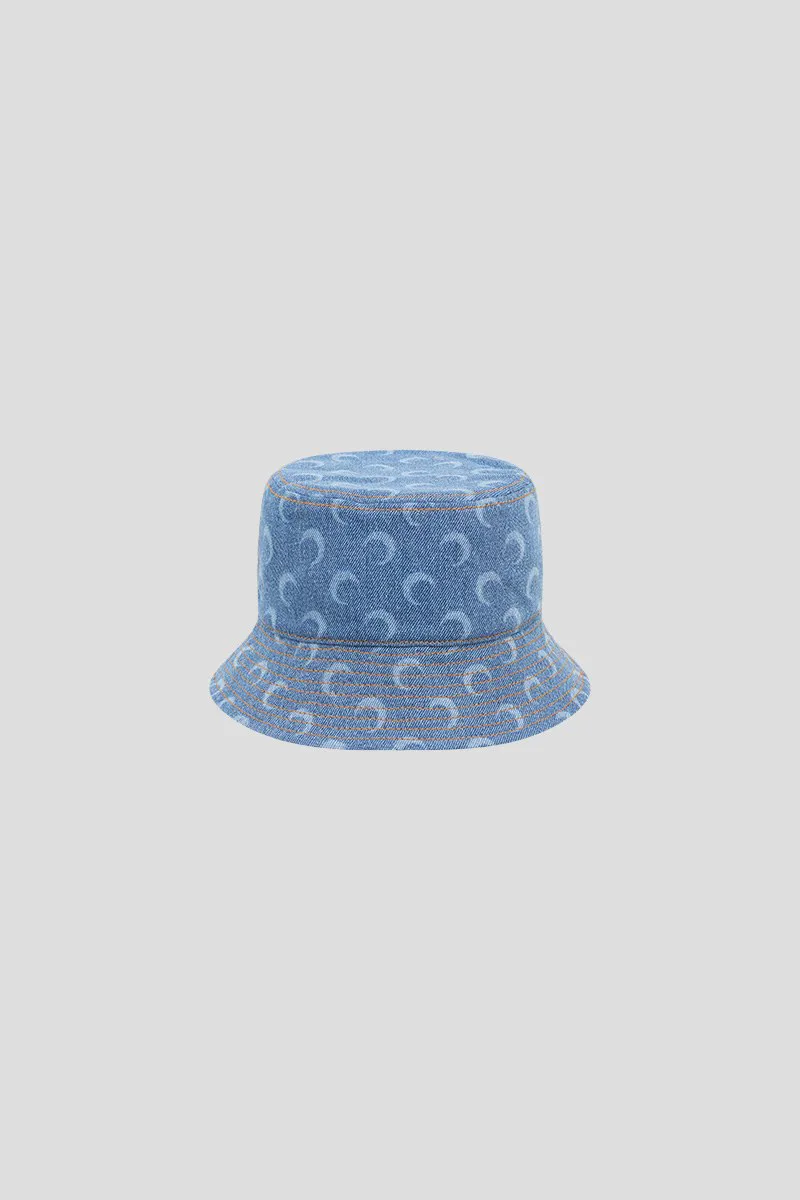 MARINE SERRE Ανδρικό Μπλε Moon Laser Denim Bucket Hat