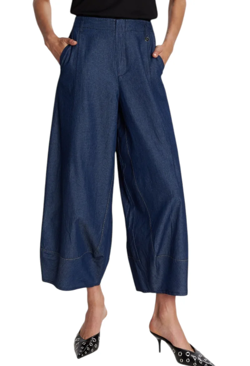 Παντελόνι Υφασμάτινο Ale Ζιπ Κιλοτ Με Denim Όψη 81253004-BLUE Γυναικείο
