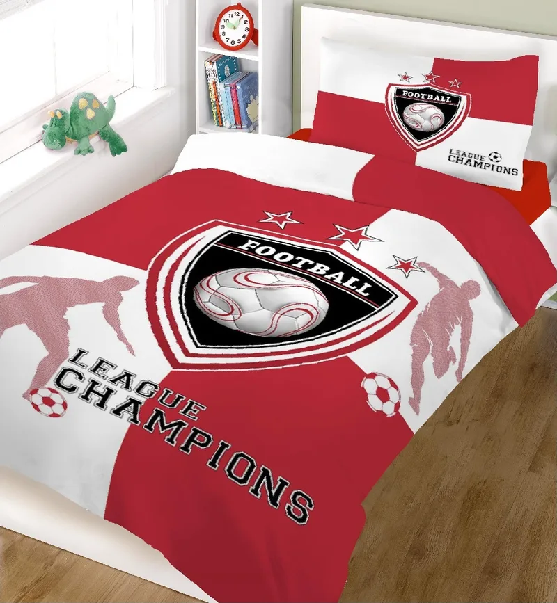 Σετ παιδικά σεντόνια (160Χ240) CHAMPIONS RED WHITE, ΚΟΜΒΟΣ