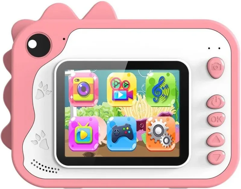 Kiddoboo FotoFun - Σετ Παιδική Φωτογραφική Μηχανή με Οθόνη 2.4" & 3 Ρολά Εκτύπωσης για Άμεση Θερμική Εκτύπωση / Μαρκαδόροι / SD Card 32GB / Λουράκι Λαιμού - Ροζ (KBP80-PNK)