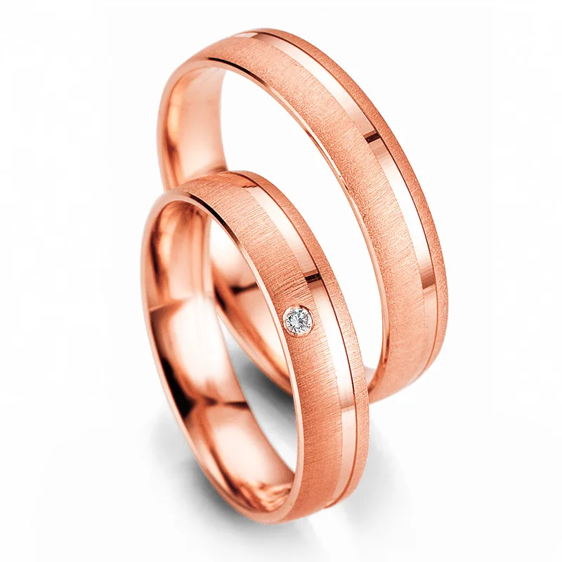 Ροζ Χρυσή Βέρα Γάμου Breuning με ή χωρίς Πέτρες WR320R xoris_petra k8