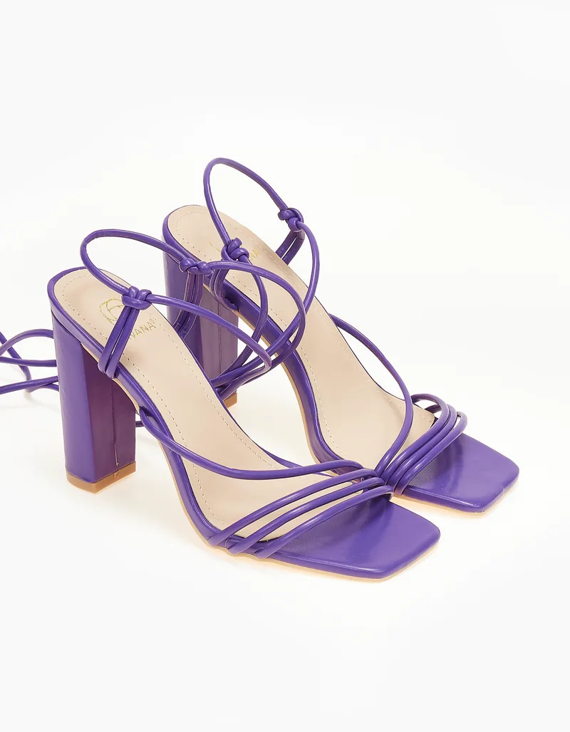Lace up πέδιλα - Μωβ