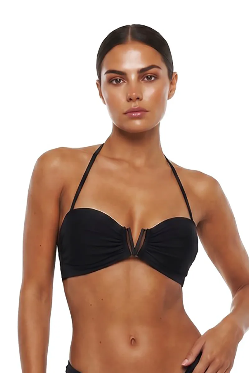 Bluepoint γυναικείο μαγιό bikini strapless top με μεταλλική λεπτομέρεια ''Solids''-26066096-02