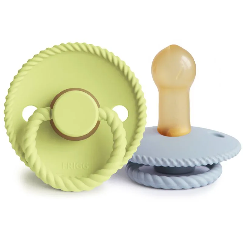 FRIGG Rope Size 2:6-18 months πιπίλα Green Tea/Powder Blue 2 τμχ