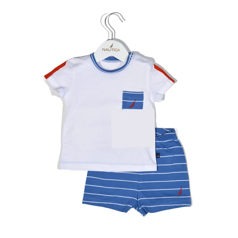 Βρεφικά Ρούχα (Σετ 2τμχ) Nautica Μπλε Ριγέ 68 CM (3-6M) 68 CM (3-6M)