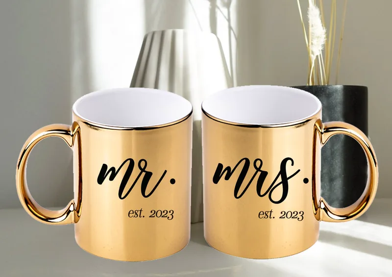 Σετ χρυσές κούπες - Mr & Mrs