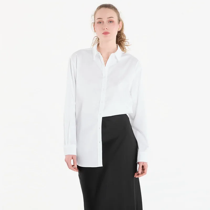 Πουκάμισο GUESS Ls Oversized Poplin Shirt Pure White S