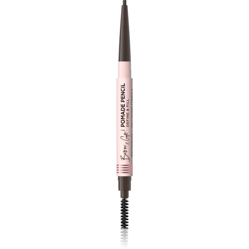 Eveline Cosmetics Brow & Go! αδιάβροχο μολύβι για τα φρύδια με βούρτσα 2 σε1 απόχρωση Dark Brown 4 γρ