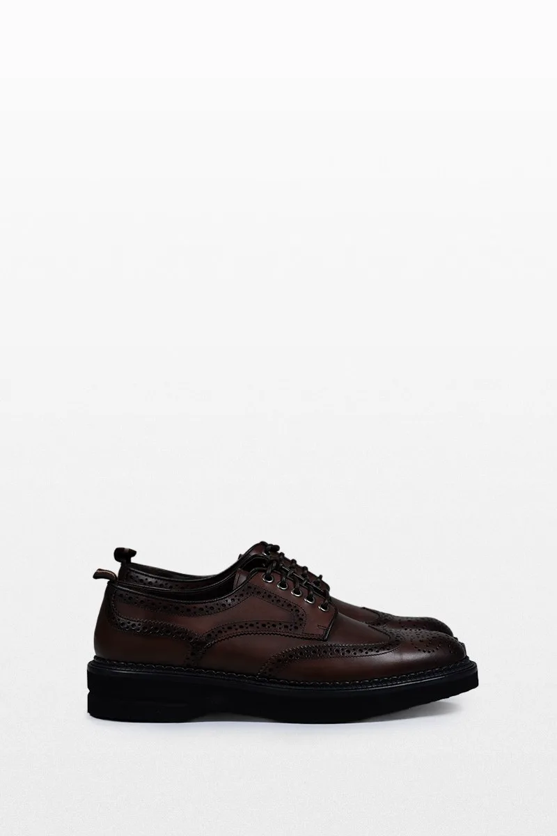 CALCE Ανδρικό Καφέ Oxford Leather Lace Up