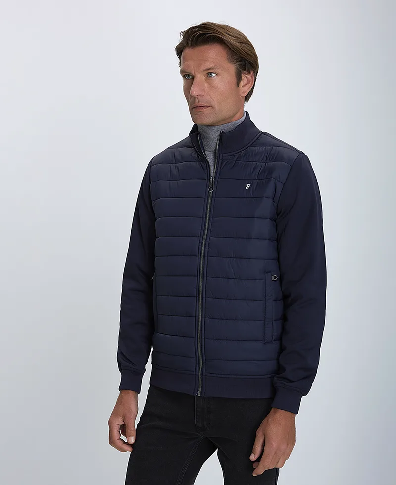 Farah Ανδρικό Υβριδικό Μπουφάν Classic Fit σε Μπλε
