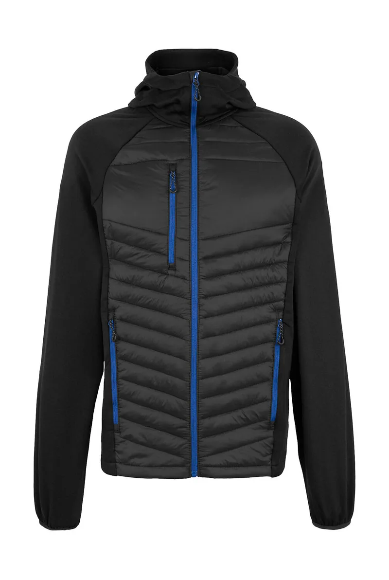 Men’s Navigate Hybrid Hooded Jacket Regatta Professional TRA549 Black/New Royal