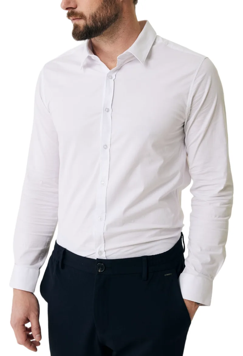 Πουκάμισο Μακρυμάνικο Mexx BOB Basic TU1501033M-White Ανδρικό