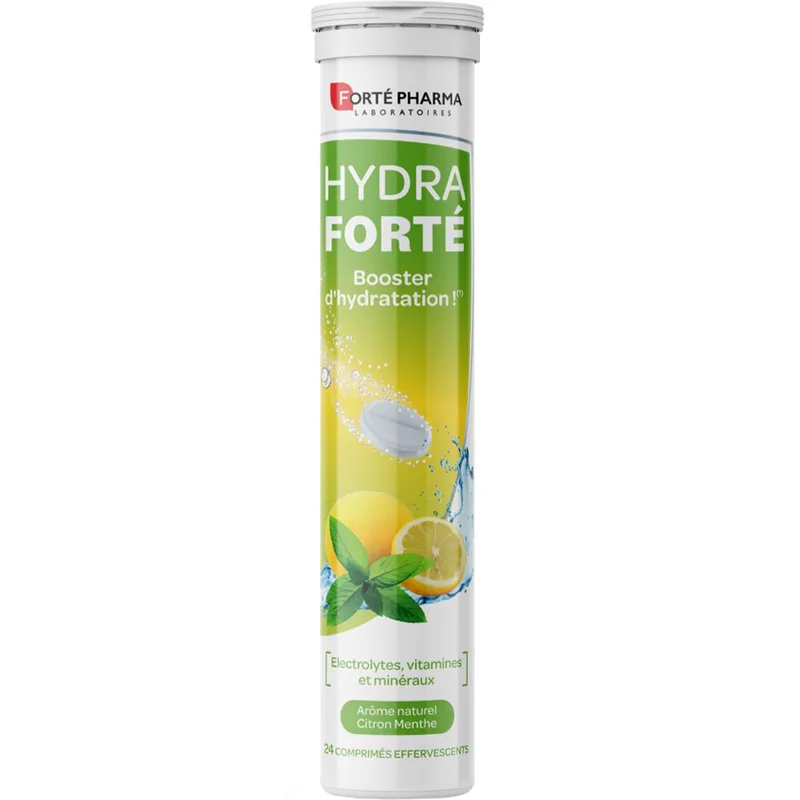 Forte Pharma Hydra Forte Lemon Mint Συμπλήρωμα Διατροφής Ηλεκτρολυτών, Βιταμινών & Μετάλλων για Ενυδάτωση σε Καθημερινή Βάση με Γεύση Μέντα - Λεμόνι 24 Effer.tabs