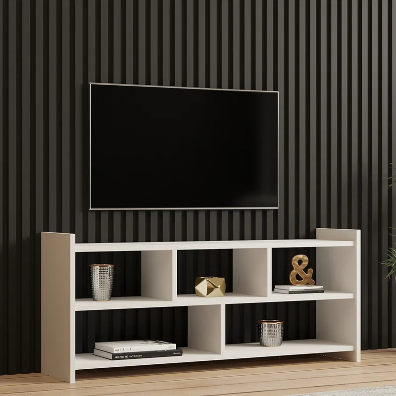 Έπιπλο Τηλεόρασης Pera - White 835Puq3032 (117,5x55x28 cm)