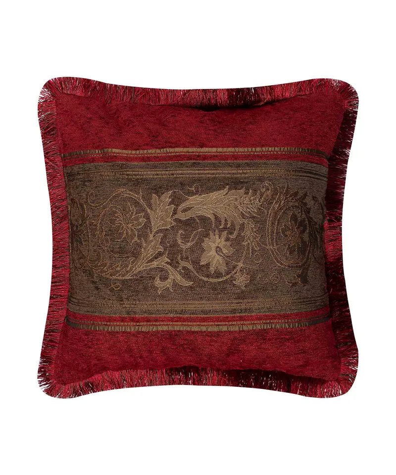 Μαξιλαροθήκη Διακόσμησης Silk Fashion 1208 Μπορντώ/Λαδί 45x45