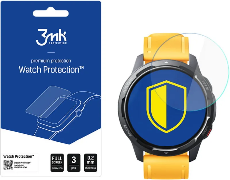 3MK Premium Flexible Glass - Αντιχαρακτικό Υβριδικό Προστατευτικό Γυαλί - Xiaomi Watch S1 Active - 0.2mm - 3 Τεμάχια (5903108466707)