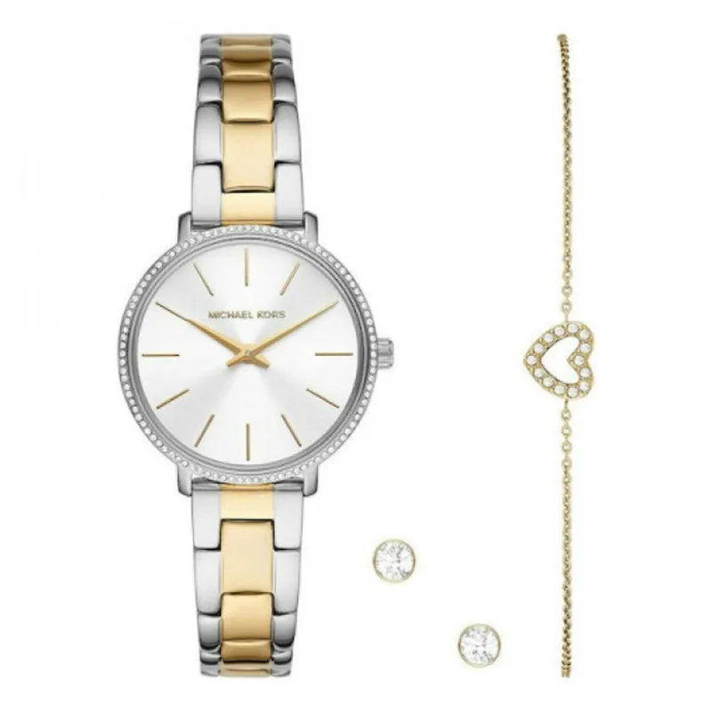 MICHAEL KORS Pyper Crystals Two Tone Stainless Steel Bracelet Gift Set MK1041