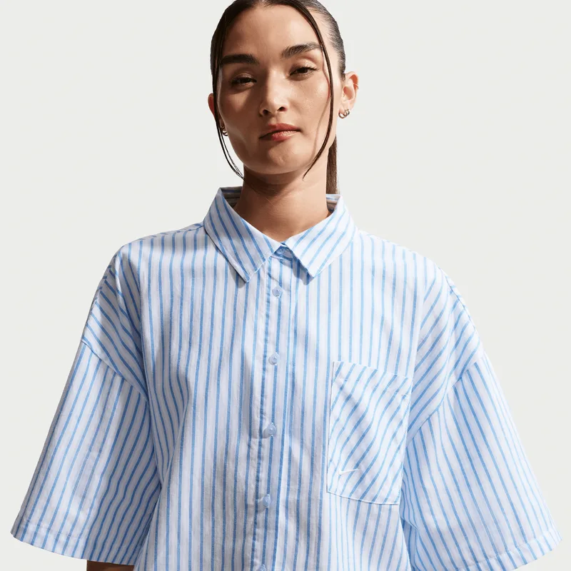 Nike Sportswear Chill Poplin T-Shirt Γυναικείο Κοντομάνικο Πουκάμισο (9000257433_91104)