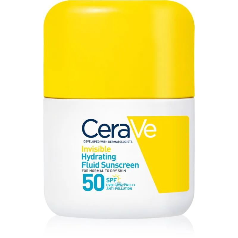 CeraVe Invisible Hydrating Fluid Sunscreen SPF 50 προστετυτικό υγρό με ενυδατικό αποτέλεσμα SPF 50 50 ml