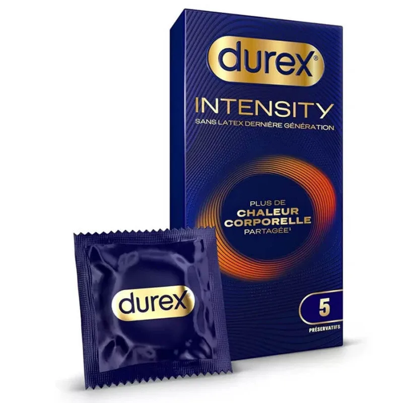 Durex Intensity Condoms Latex Free Shared Body Heat 5 Pieces
