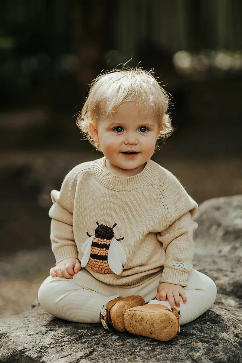 Βρεφικό βαμβακερό πουλόβερ Donsje Valenthe Sweater Bee