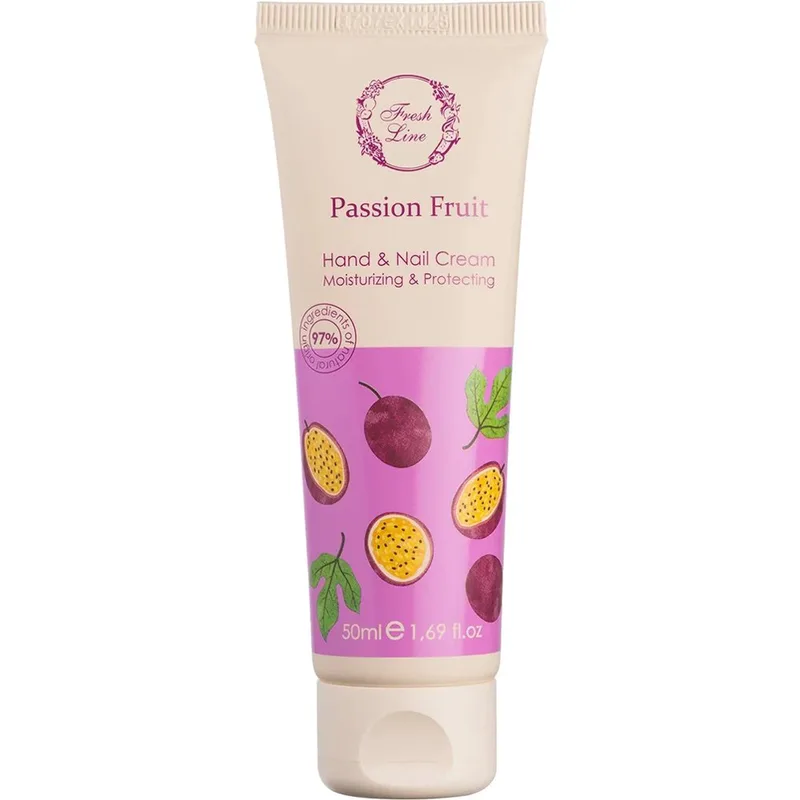 Fresh Line Passion Fruit Moisturizing & Protecting Hand & Nail Cream Ενυδατική, Προστατευτική Κρέμα Χεριών & Νυχιών Ελαφριάς Υφής, Φυσικής Σύνθεσης με Φρούτα του Πάθους 50ml