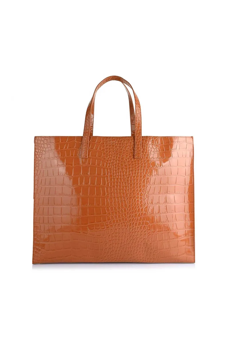 Ted Baker γυναικεία τσάντα ώμου με κροκό σχέδιο "Wellma" - 282816 Καφέ Latte