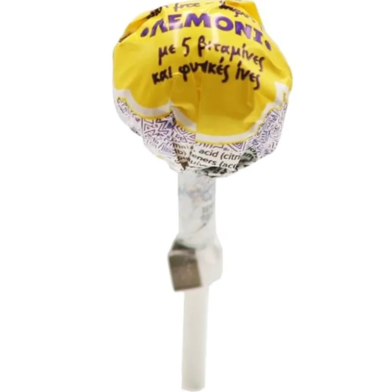 Kaiser Lollipop with Vitamins & Natural Fibers Γλειφιτζούρι με Βιταμίνες & Φυτικές Ίνες με Πλούσια Γεύση 1 Τεμάχιο - Λεμόνι