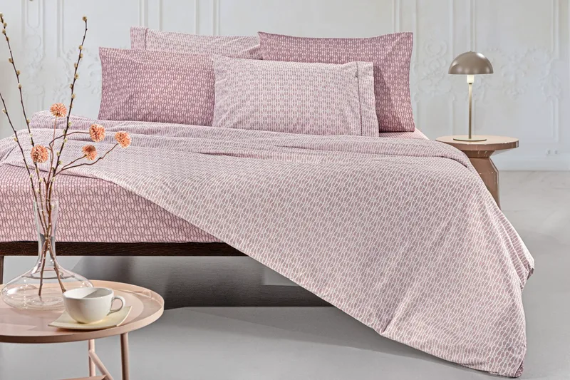 Σετ Σεντόνια King Size 4 Τεμαχίων Guy Laroche Sandy Old Ροζ 270x265