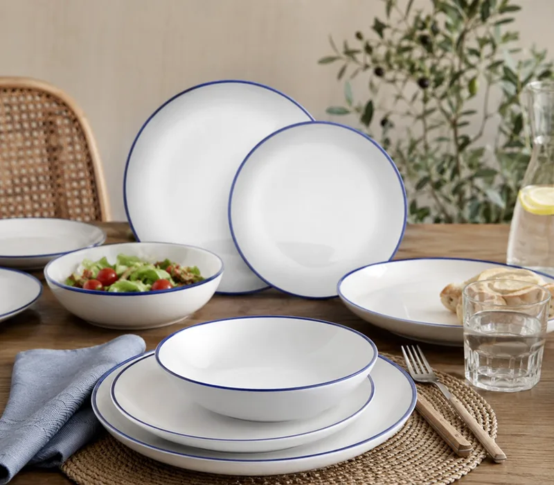 Σερβίτσιο Φαγητού Πορσελάνης 18Tμχ. Elegant Blue