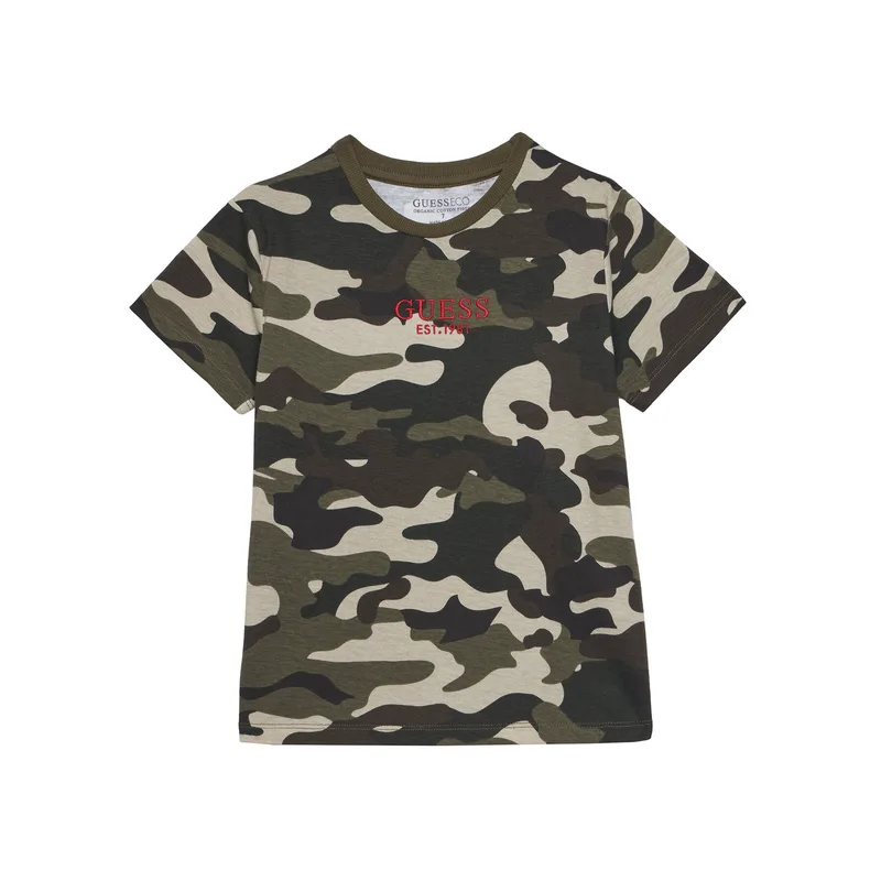 Guess T-Shirt L5YI19 K8HM4 Χακί Regular Fit
