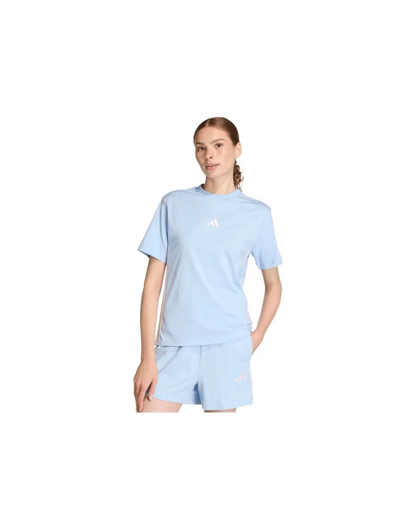 Women's adidas Essentials 3Stripes Cotton Tshirt light blue KB7119