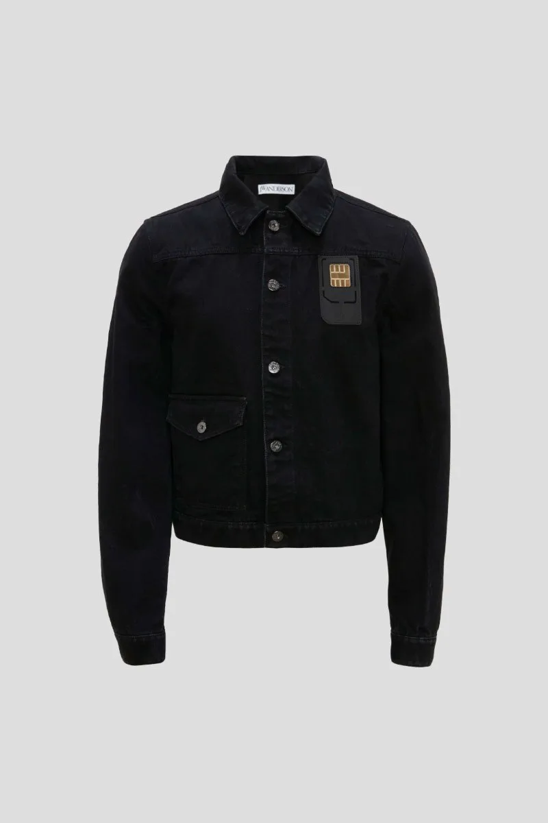 JWANDERSON Ανδρικό Μαύρο Sim Card Trucker Jacket