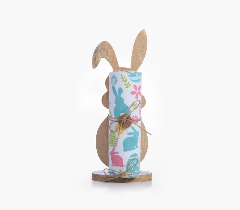 Ξύλινος Λαγός με Ποτηρόπανο και Κουτάλα Nef-Nef Rabbit Multi 40x70